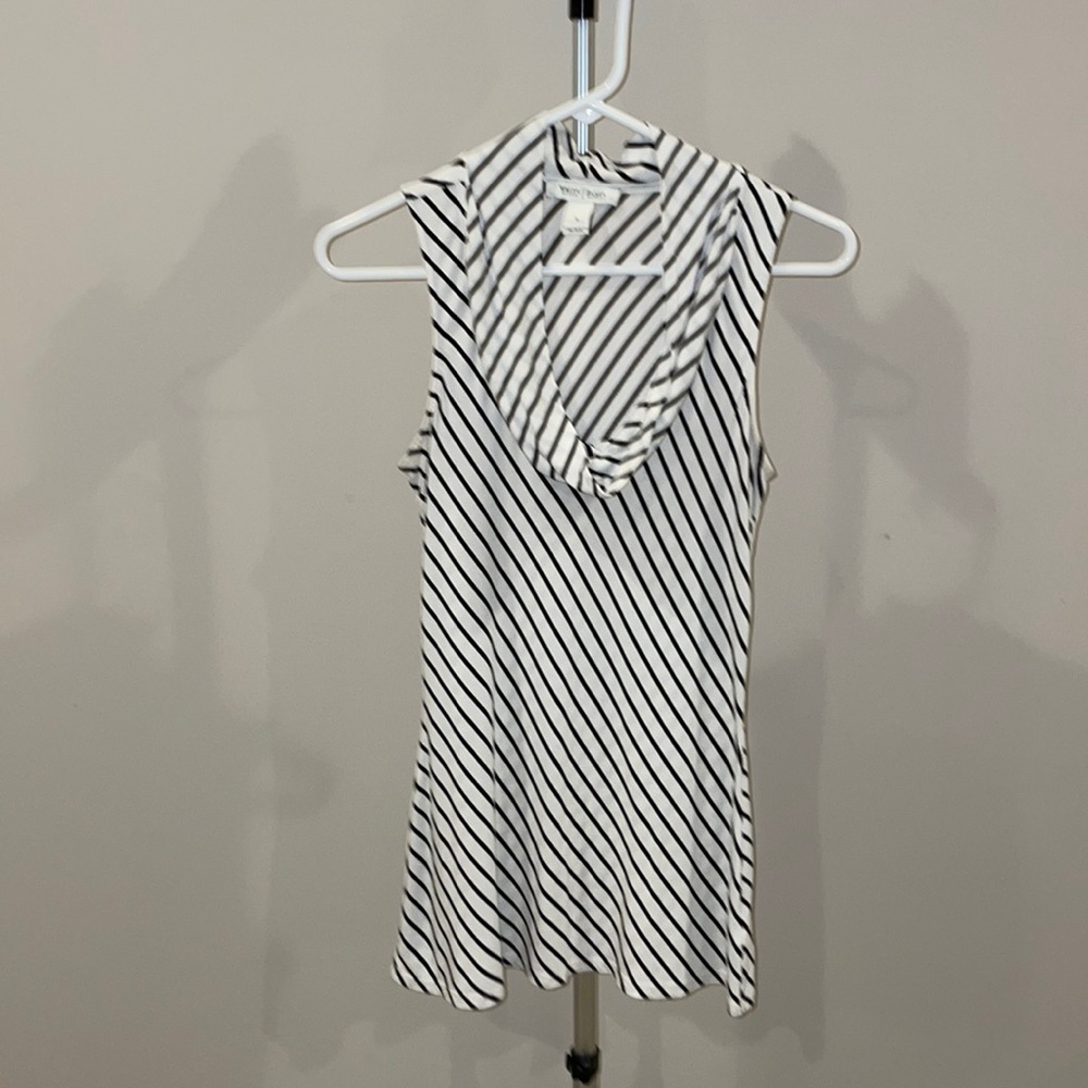 WHBM Angle Striped Cowl Neck Sleeveless Tunic S
